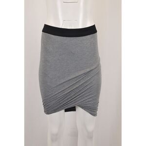 T by Alexander Wang Asymmetric Bodycon Skirt in Grey Cotton